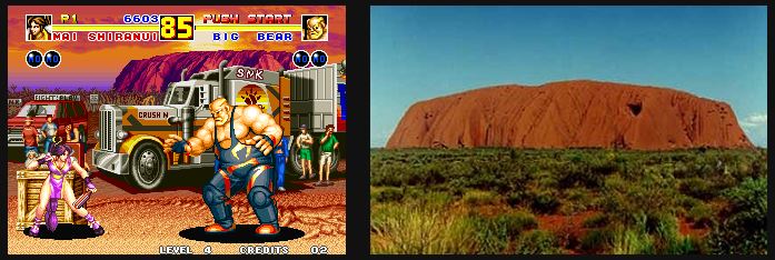 Big Bear Stage (Fatal Fury 2e) and Ayers Rock (Australia)